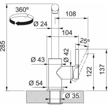 Franke Tap Lina L Pull Out Nozzle HP Stone Grey (115.0728.486) Franke Tap Lina L Pull Out Nozzle HP Stone Grey (115.0728.486)
