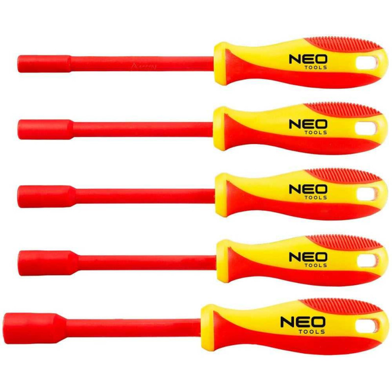 Neo Tools izoliuoti atsuktuvai su lizdinėmis galvutėmis, 5 vnt.