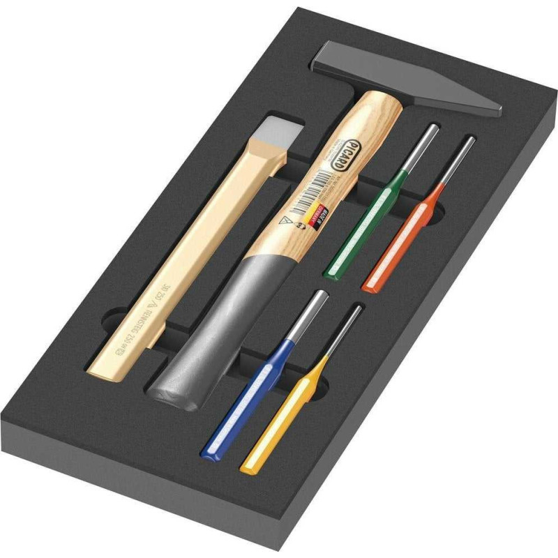 Wera Wera 9782 putplasčio įdėklų plaktukų rinkinys 1, 6 dalys (juodas / pilkas, putplasčio įdėkle)