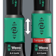 Wera Wera torque wrench with reversible ratchet Click-Torque Lock A 6 black Wera Wera torque wrench with reversible ratchet Click-Torque Lock A 6 black