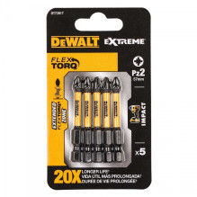 DeWALT 50mm Sukimas Pz2 bitai 5pcs . DT7391T-QZ DeWALT 50mm Sukimas Pz2 bitai 5pcs . DT7391T-QZ
