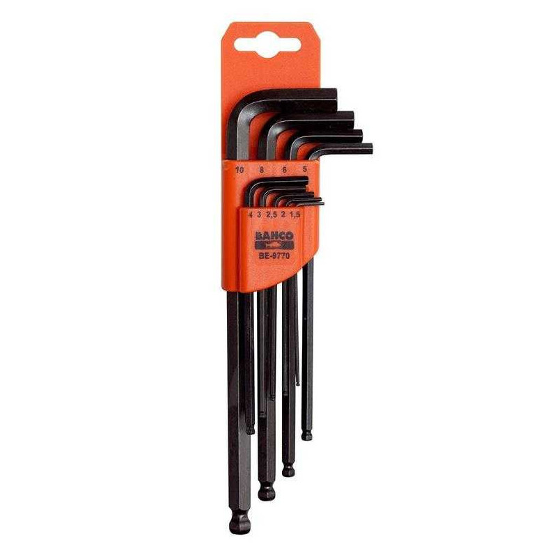 Bahco Bahco Šešiakampių raktų rinkinys L tipo 1,5-10mm su rutuliuku 9szt . ( BE-97