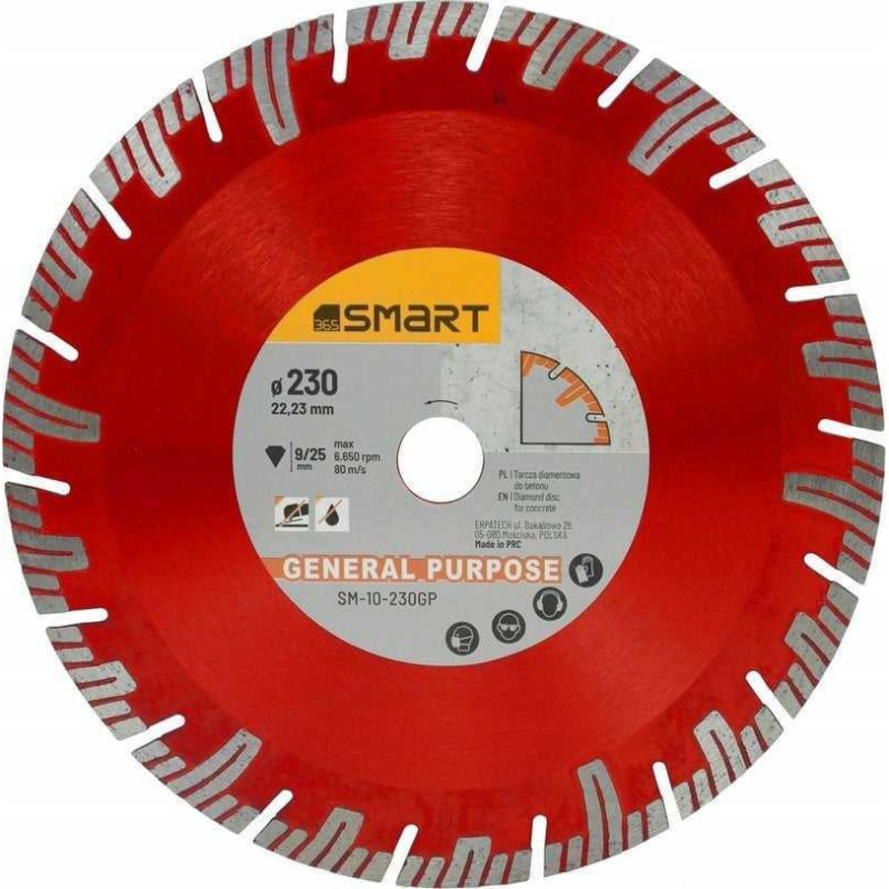 Smart Smart bendrosios paskirties deimantinis diskas 230mm SM-10-230GP