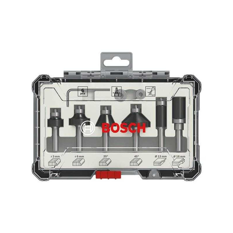 „Bosch“ kraštų frezavimo rinkinys, 6 dalys (8 mm)