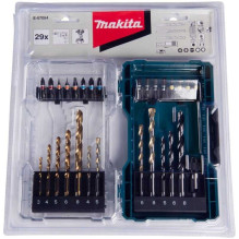 Makita Makita grąžtų ir antgalių rinkinys E-07054, 29 dalys (sulankstoma dėžutė su permatomu Makita Makita grąžtų ir antgalių rinkinys E-07054, 29 dalys (sulankstoma dėžutė su permatomu