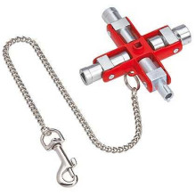 Knipex KNIPEX universal key 00 11 06, socket wrench (silver / red, for common c Knipex KNIPEX universal key 00 11 06, socket wrench (silver / red, for common c