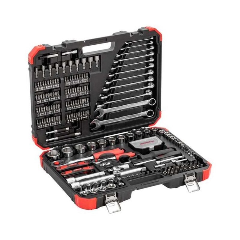 Gedore Red socket wrench set 1 / 4 + 1 / 2, 232 pieces, tool set (red / blac