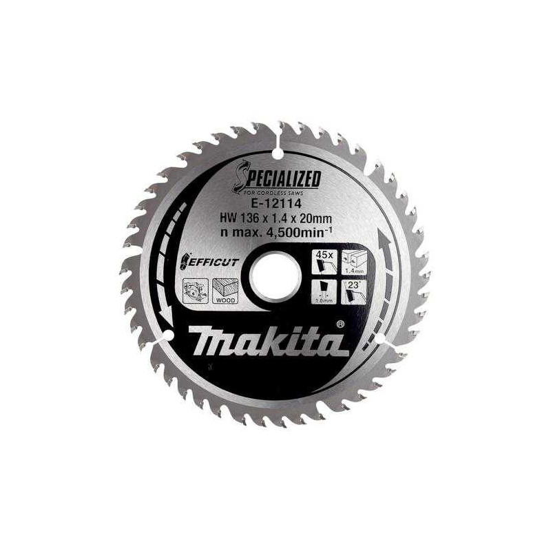 Makita Makita circular saw blade EFFICUT E-12136, O 136mm, 45Z bore 20mm, for