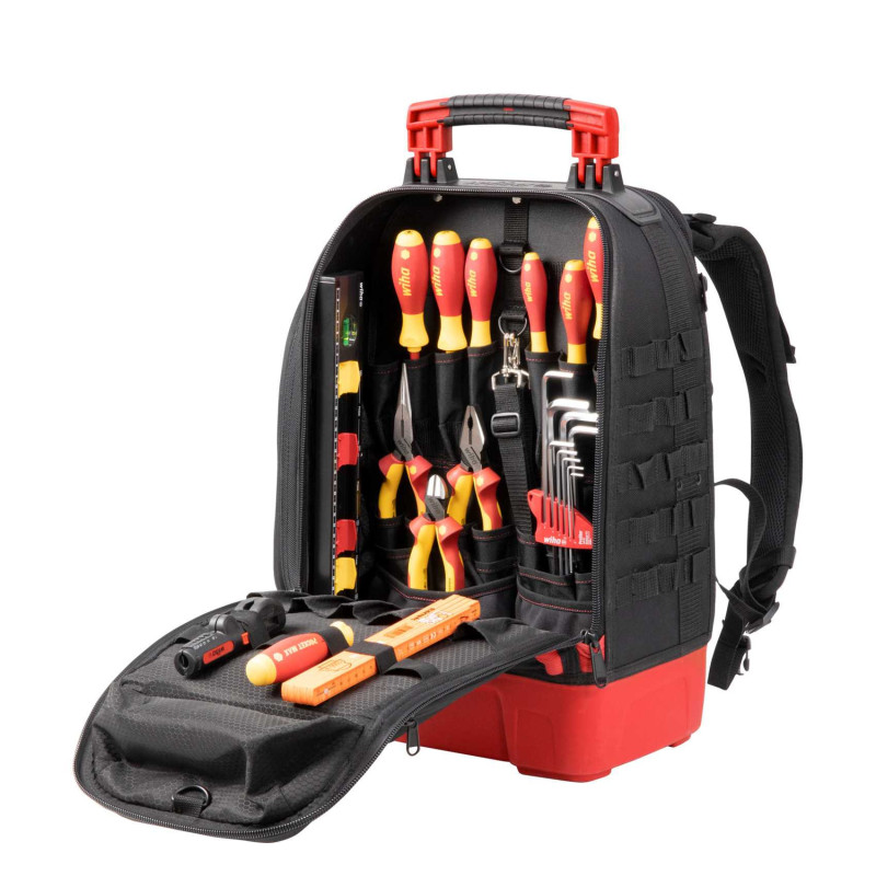 Wiha Wiha tool backpack electric set, tool set (black / red, 27 pieces, with