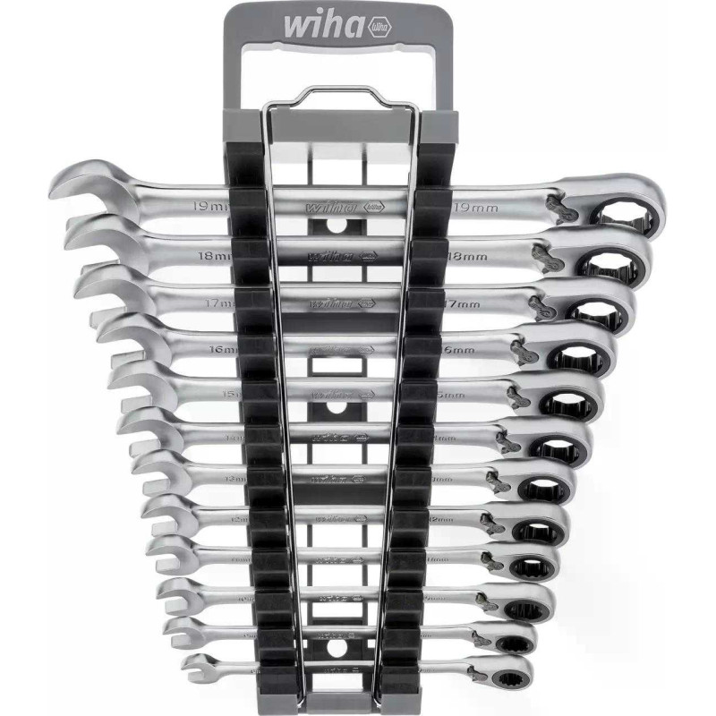 Wiha Ring ratchet wrench set, 12 pieces, reversible, wrench (SW 8 - 19mm)