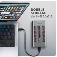 SSD DISKO DĖŽUTĖ M.2 NVME / USB-C EEM2-20GD AXAGON