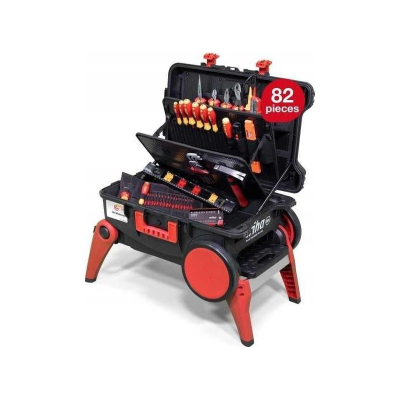 Wiha Wiha tool set XXL 4 electric black / red, 80 pieces, with trolley case