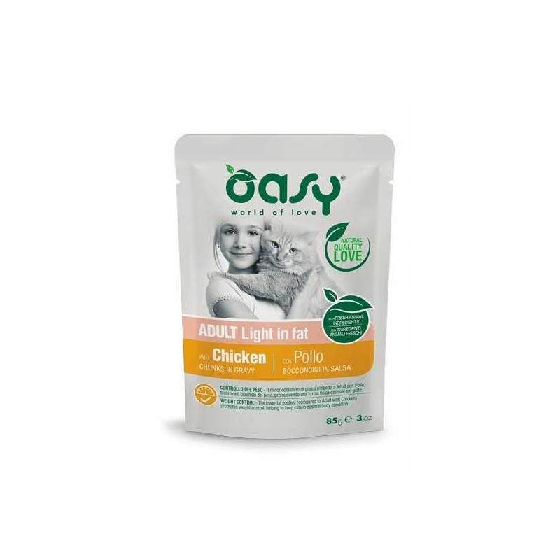 OASY Chunks in gravy Light in Fat Chicken - wet cat food - 85