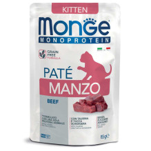 Monge Monge Cat Monoprotein Pouch Kitten Pate Beef 85 g