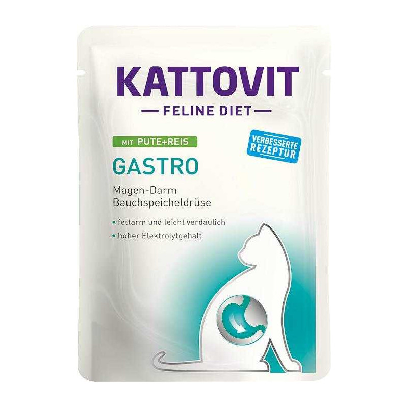 KATTOVIT Feline Diet Gastro Turkey with rice - wet cat food - 85 g