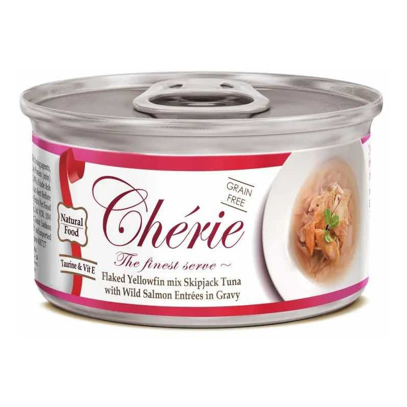 Cherie Tuna with Wild Salmon Mix in Gravy 80g