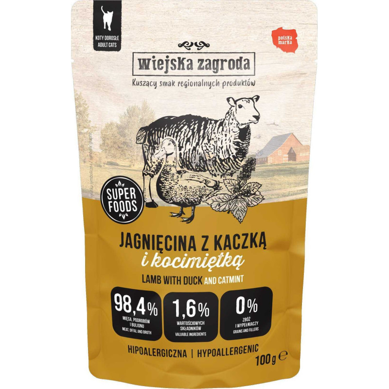 wiejska zagroda WIEJSKA ZAGRODA Lamb with duck and catnip - wet food for cats