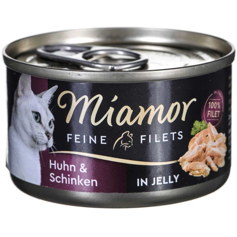 Miamor Feine Filets in Jelly Chicken+Ham with Rice 100g