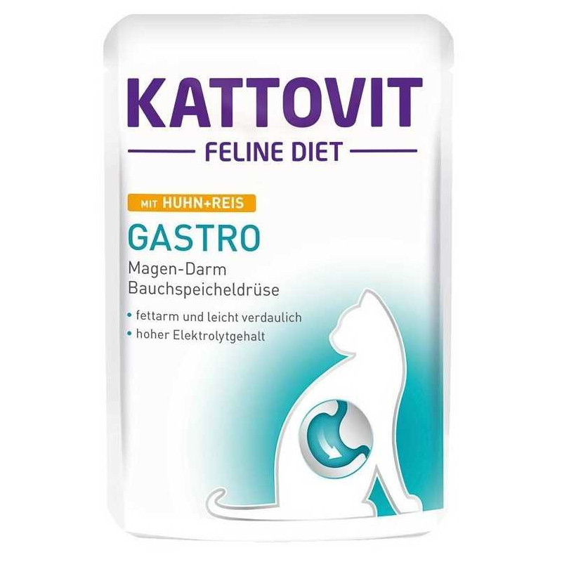 KATTOVIT Feline Diet Gastro Chicken with rice - wet cat food - 85 g
