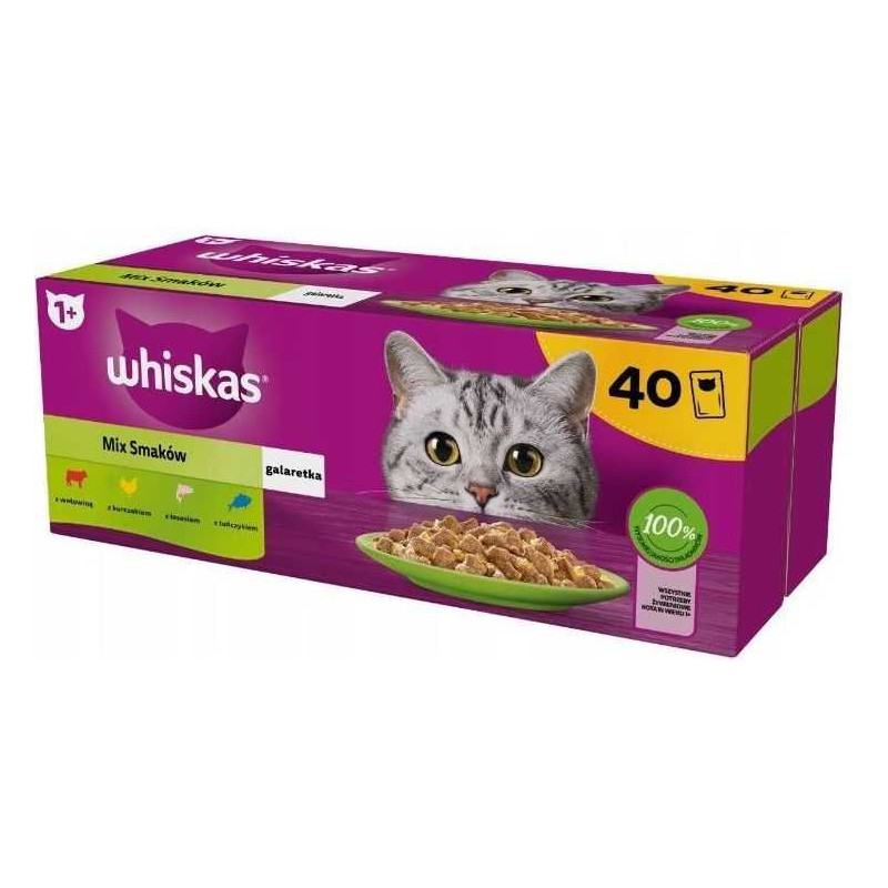 WHISKAS Mix Favourites in jelly - wet cat food - 40x85 g