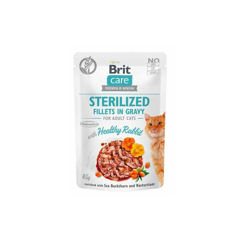BRIT Care Cat Sterilized Pouch Fillets in Gravy Healthy Rabbit 85g