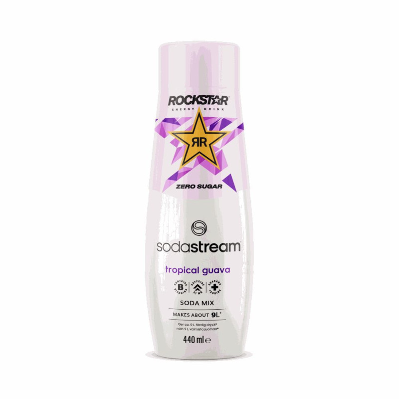 SodaStream Rockstar Energy Guava Zero Sugar flavor SodaStream syrup, 4