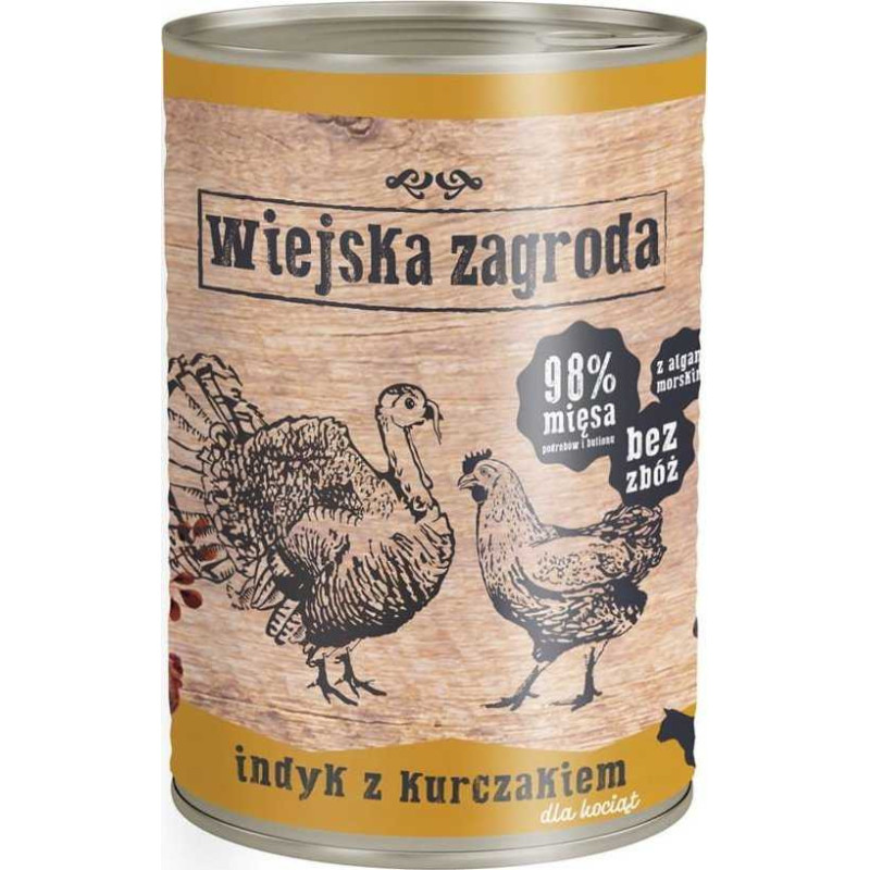 wiejska zagroda WIEJSKA ZAGRODA Kittens Turkey with chicken - wet cat food -