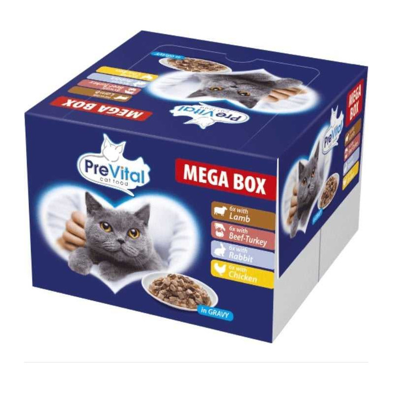 PREVITAL PREVITAL Cat Food Megabox with Lamb, Beef, Rabbit, and Chicke
