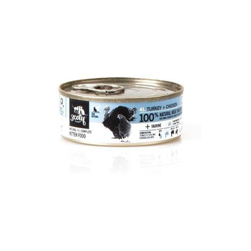 3coty 3COTY Turkey with chicken For kittens - wet cat food - 80g