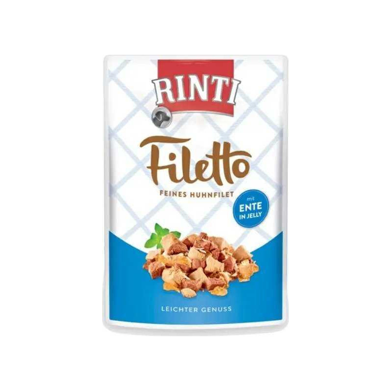 RINTI RINTI Filetto Vištienos filė su antiena - šlapias šunų ėdalas - 100g