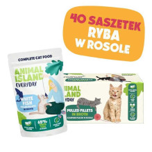 Animal Island ANIMAL ISLAND white fish in broth cat food monopack 40x8