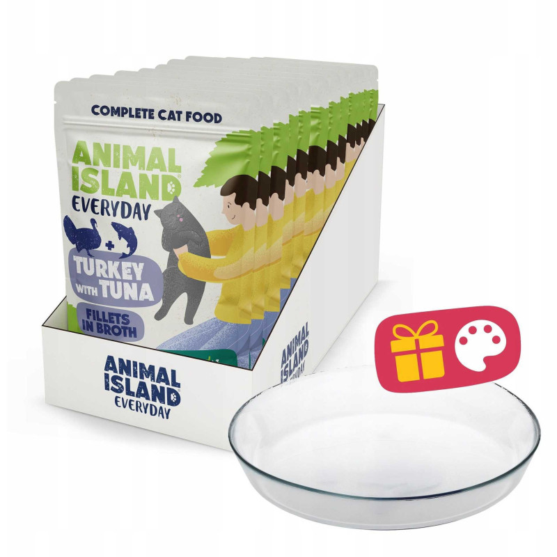Animal Island ANIMAL ISLAND turkey with tuna 12x85g+plate