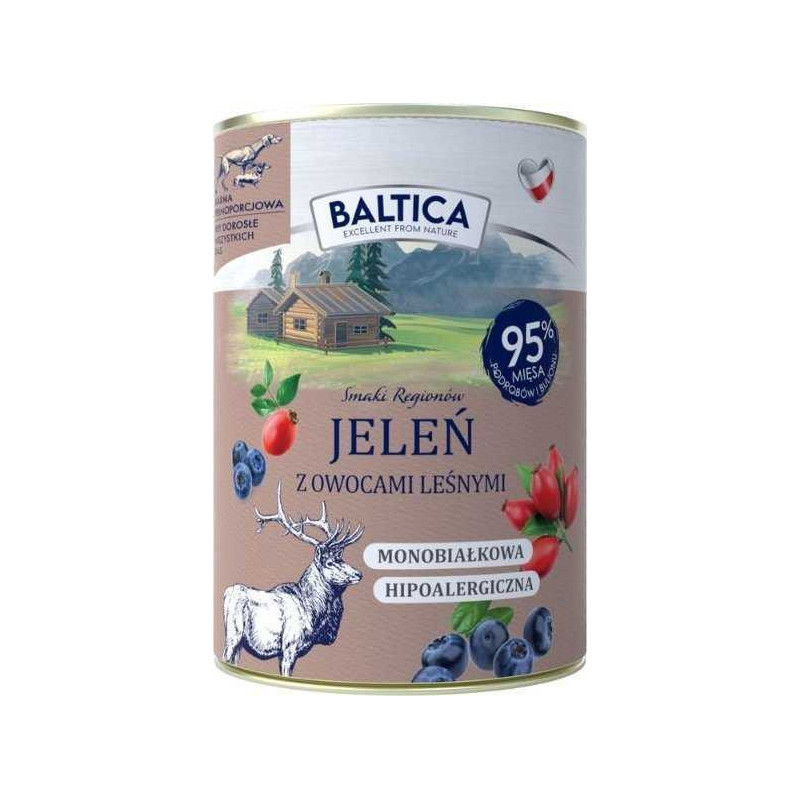 BALTICA Smaki regionów Deer with forest fruits - wet dog food