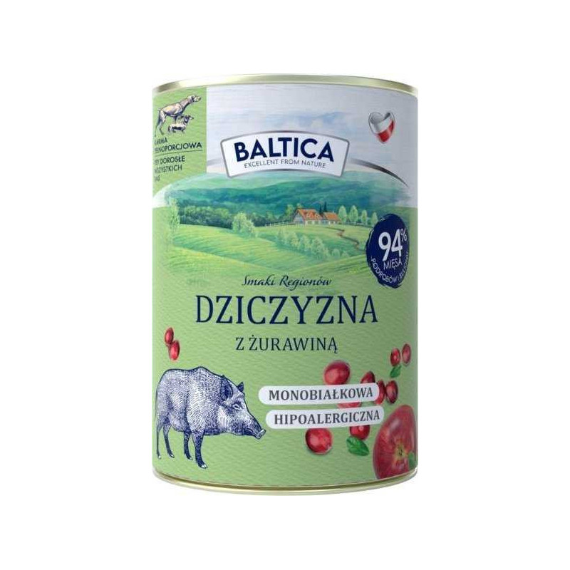 BALTICA Smaki regionów Venison with cranberries - wet dog foo