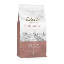 Eden EDEN Pusiau drėgna lašiša ir putpelės – pusiau drėgnas šunų maistas – 10kg