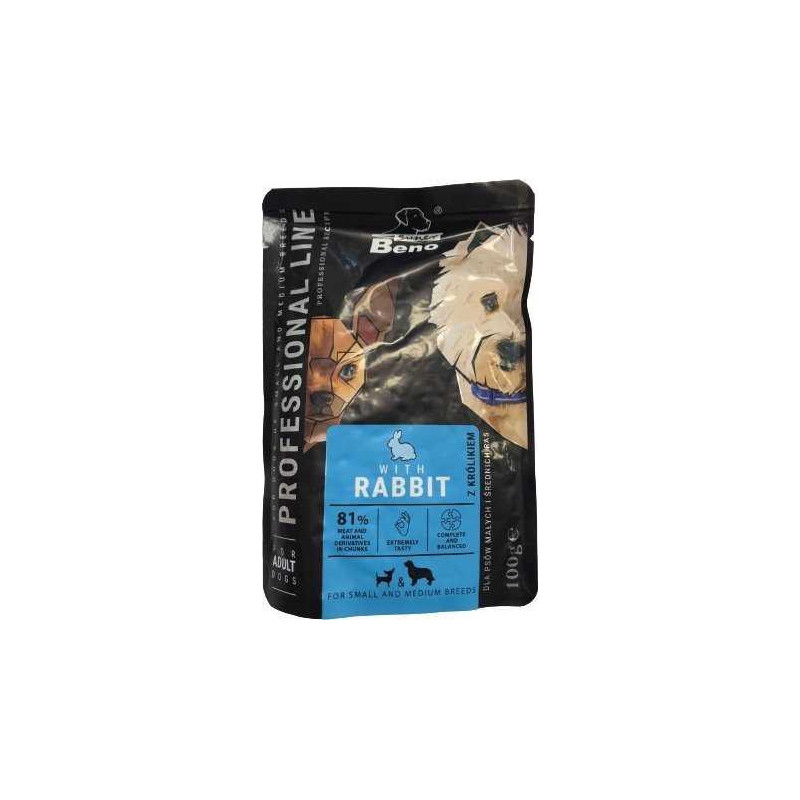 Super Benek SUPER BENO Adult Small and medium Rabbit - Wet dog food - 100 g