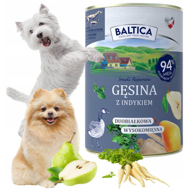BALTICA Smaki regionów Goose with turkey - wet dog food - 400