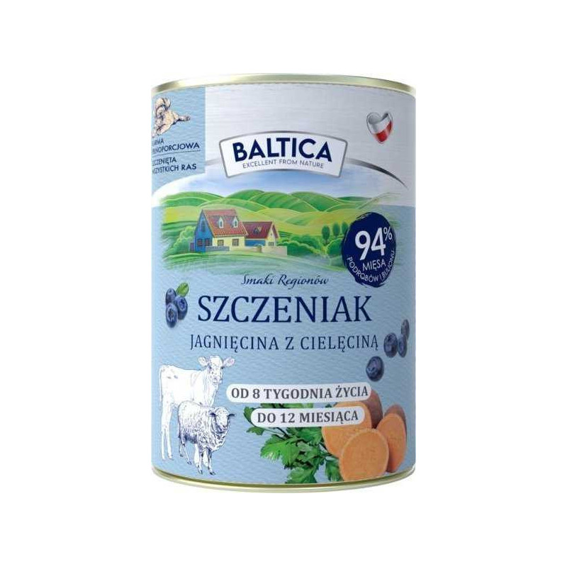 BALTICA Smaki regionów Puppy Lamb with veal - wet dog food -
