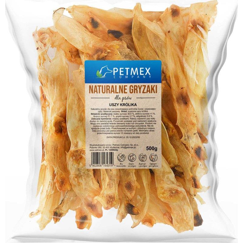 PETMEX PETMEX Rabbit ears - dog treat - 500g