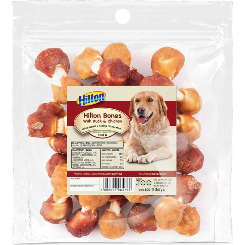Hilton HILTON Bones with duck and chicken - dog chew - 500g