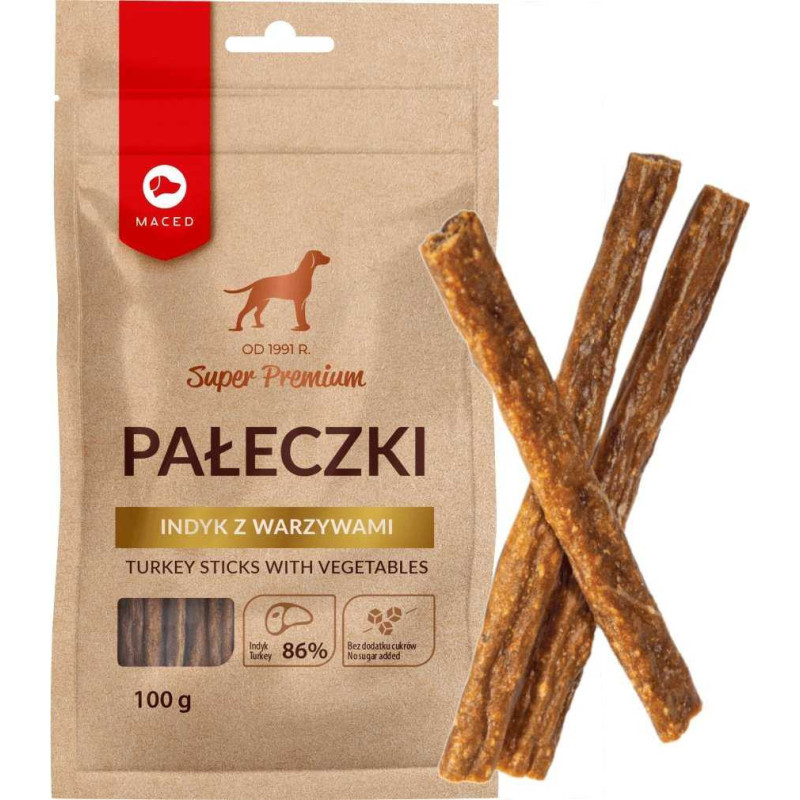 MACED MACED Turkey sticks with vegetables - Dog treat - 100g