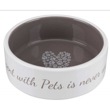 TRIXIE Trixie 0.8L cream and brown ceramic bowl