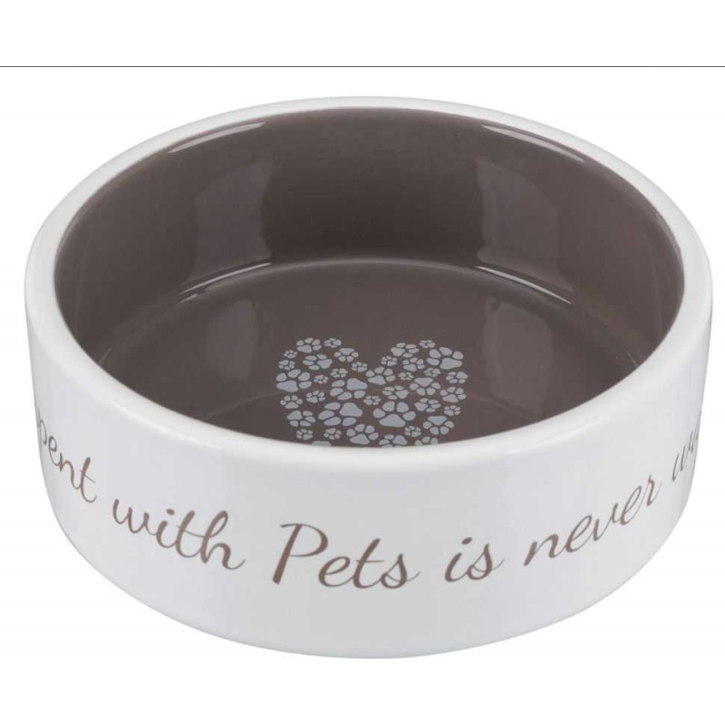 TRIXIE Trixie 0.8L cream and brown ceramic bowl