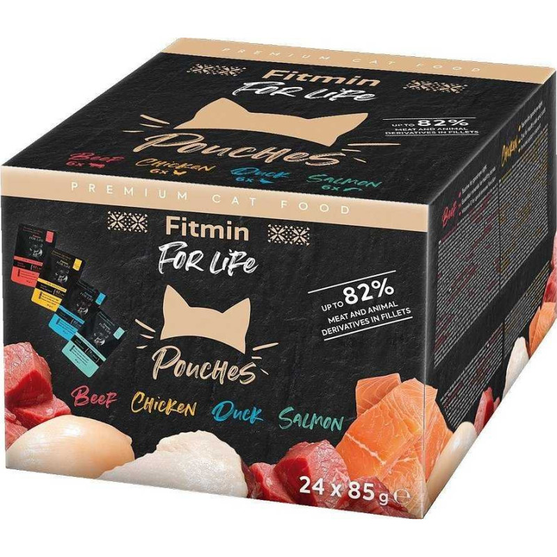 FITMIN Fitmin Cat For Life pouch multipack 24x85g
