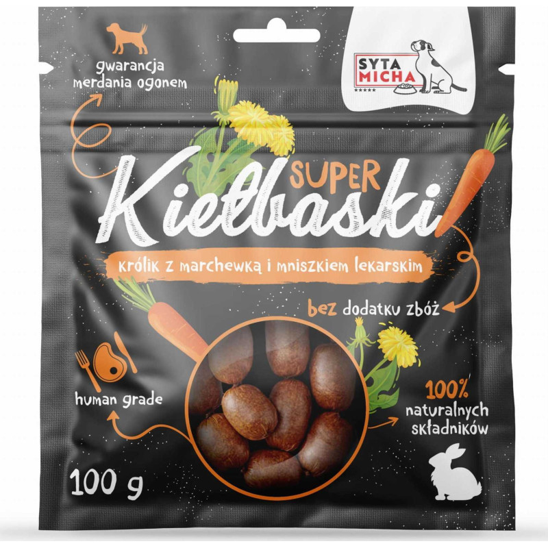 SYTA MICHA SYTA MICHA Great sausages with rabbit, carrot and dandelion - dog trea