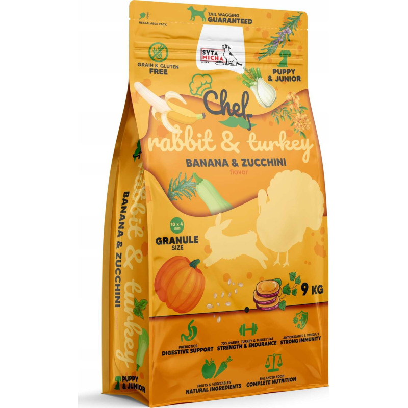 SYTA MICHA SYTA MICHA Chef Puppy Rabbit, turkey, banana and zucchini - dry dog f