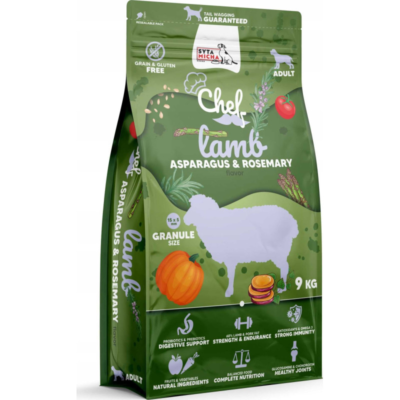 SYTA MICHA SYTA MICHA Chef Lamb, asparagus and rosemary - dry dog food - 9kg