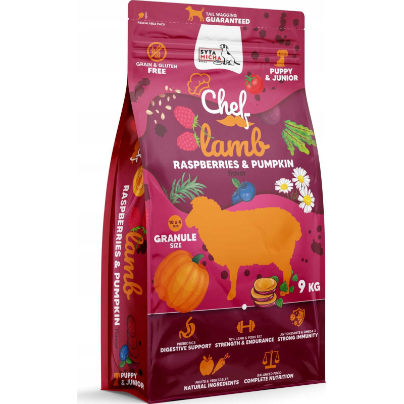 SYTA MICHA SYTA MICHA Chef Puppy Lamb, raspberries and pumpkin - dry dog food - 9