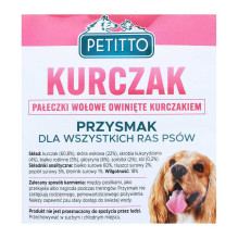 PETITTO PETITTO Vištienos lazdelės – šunų skanėstas – 500 g