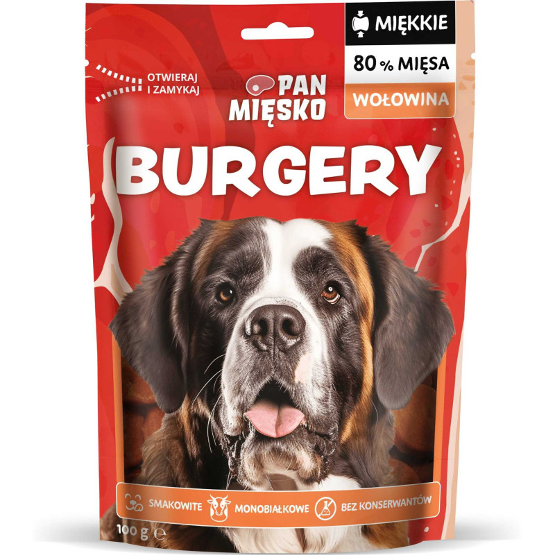 PAN MIĘSKO Pan Mięsko Dog treats Beef Burgers 100g
